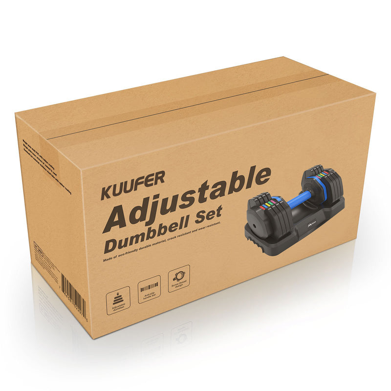 KUUFER Adjustable Dumbell, 55 lbs Single Dumbbell with Anti-Slip Handle, UPC 744581522970