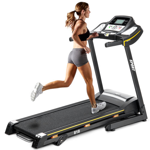 Folding Electric Treadmill Motorized Running Machine with Manual Incline and Hydraulic Rod Mechanism