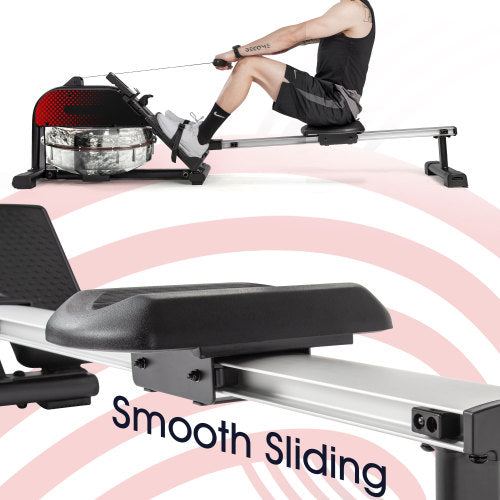 Water Rowing Machine Rower with LCD Monitor Foldable for Home Use