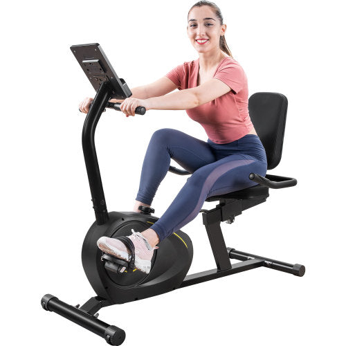 Recumbent Exercise Bike with 8-Level Resistance, Bluetooth Monitor, Easy Adjustable Seat, 380lb Weight Capacity