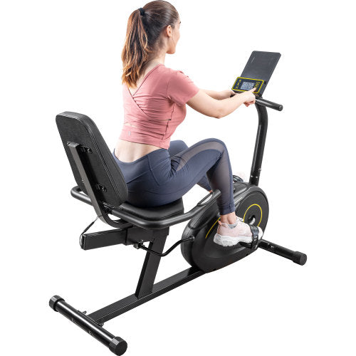 Recumbent Exercise Bike with 8-Level Resistance, Bluetooth Monitor, Easy Adjustable Seat, 380lb Weight Capacity
