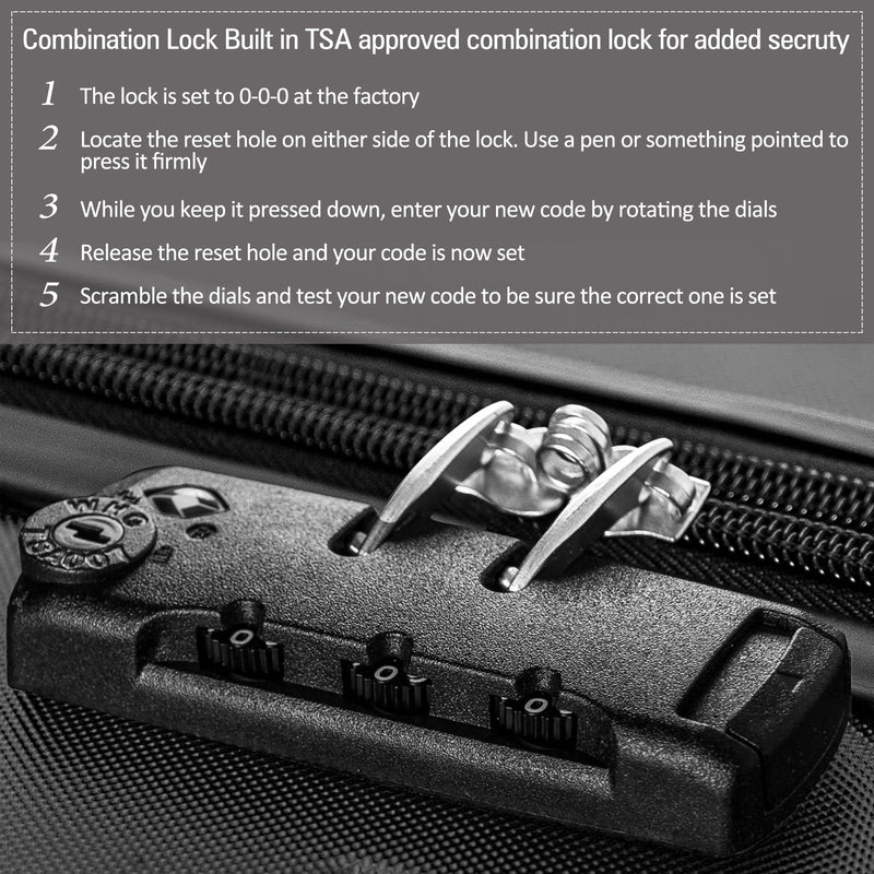 3 Piece Luggage Set Suitcase with TSA Lock 20" 24" 28" - UPC 744581522482