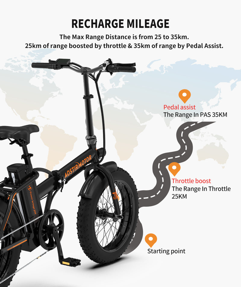 Folding Electric Bicycle 500W Motor 20" Fat Tire