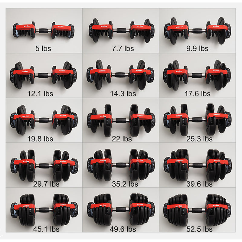 Adjustable 52.5 Pounds Dumbbells, Two in One Iron Sand Mixture, Anti Rolling Fitness Dumbbells-Single